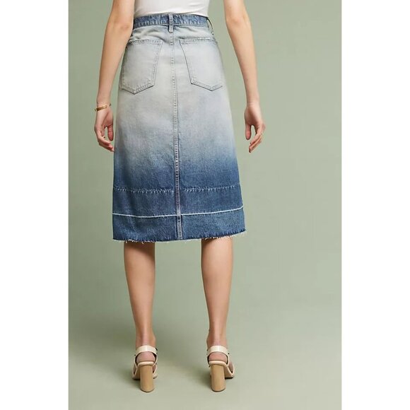 Current / Elliott The Slit Denim Ombre Midi Skirt NWT - Picture 3 of 8